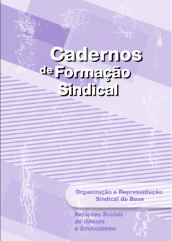 Cadernos de Formação Sindical - Relações Sociais de Genero